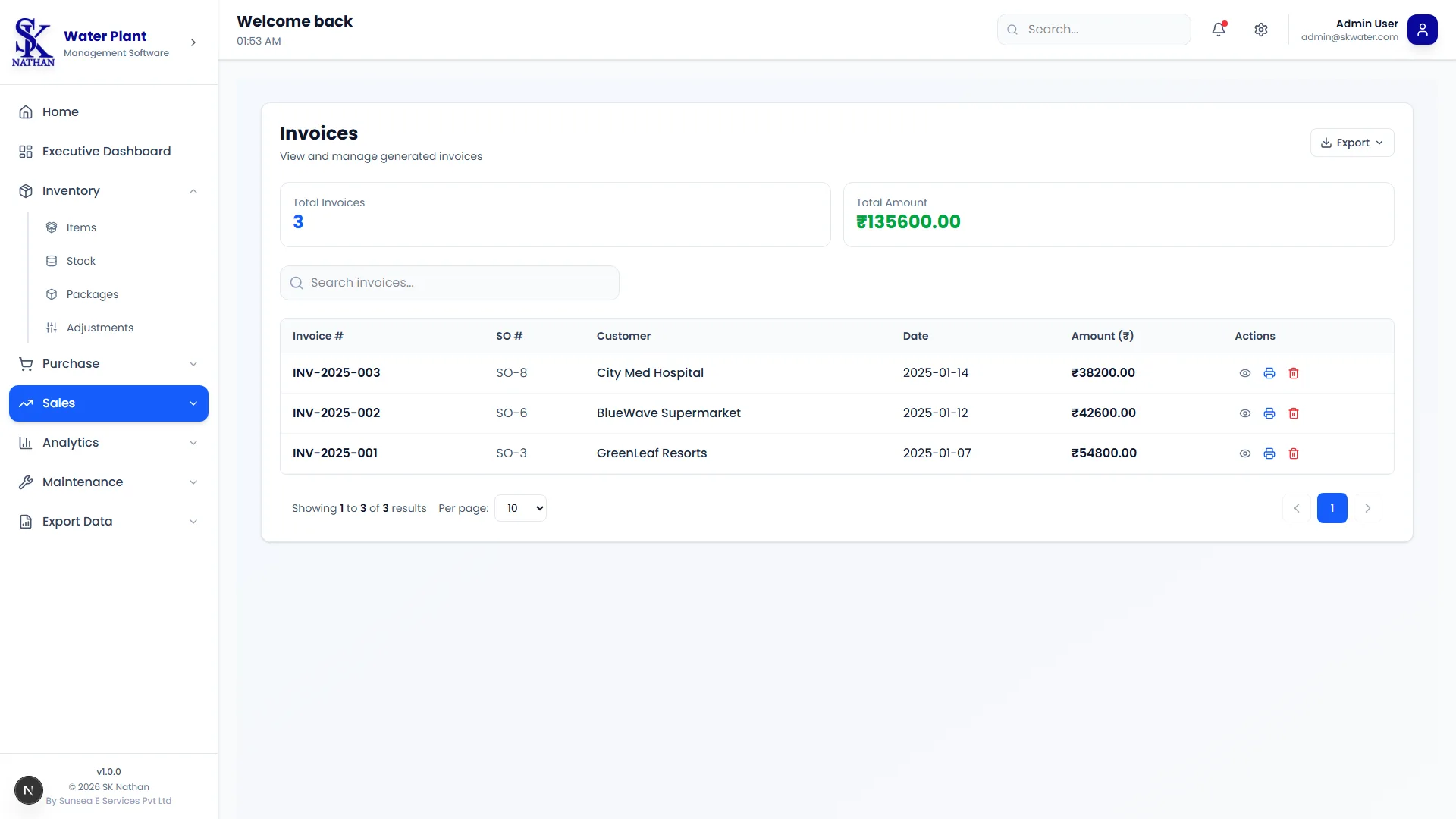 Sales Invoicing & Billing